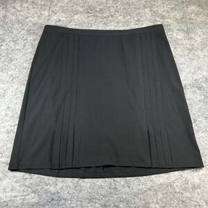 Catherines Dress Skirt Women's 3X Black Pleated Front‎ Side Zip Business Classy